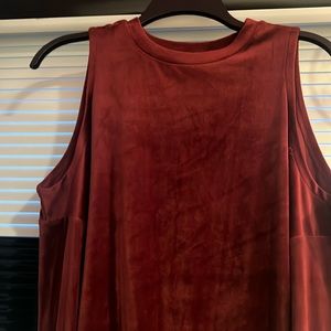Burgundy open shoulder velvet sweater
